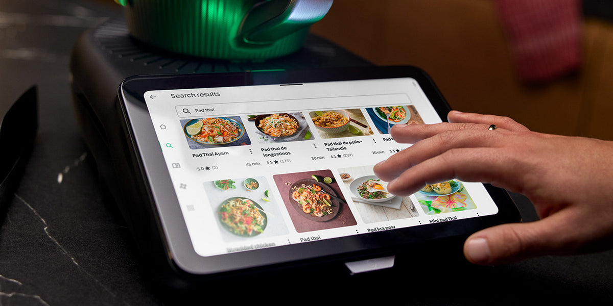 TM7 touchscreen showing Cookidoo recipe search results