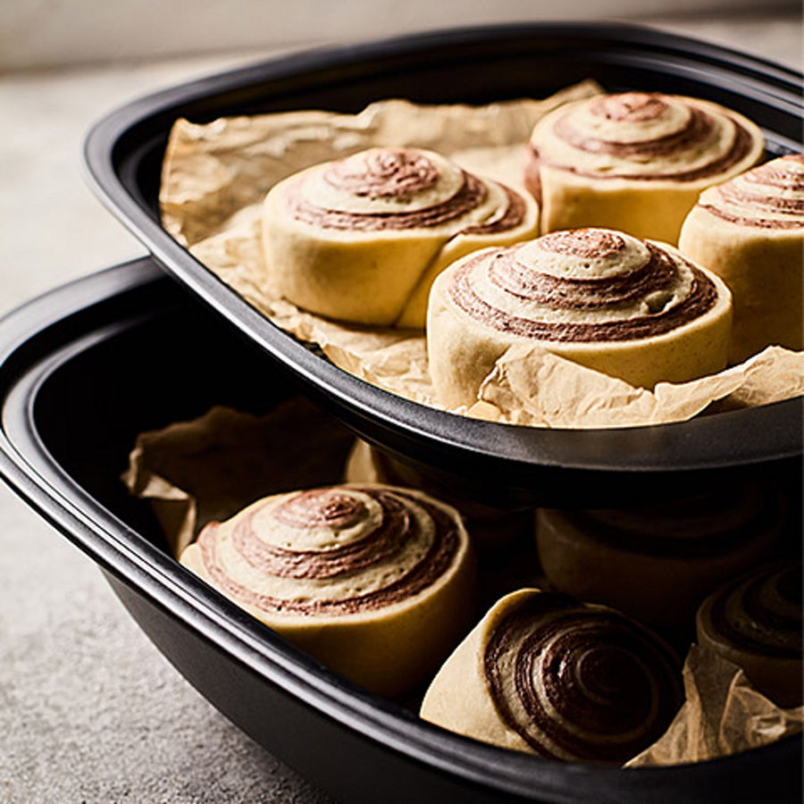 Cinnamon rolls proofing in the Varoma steamer trays