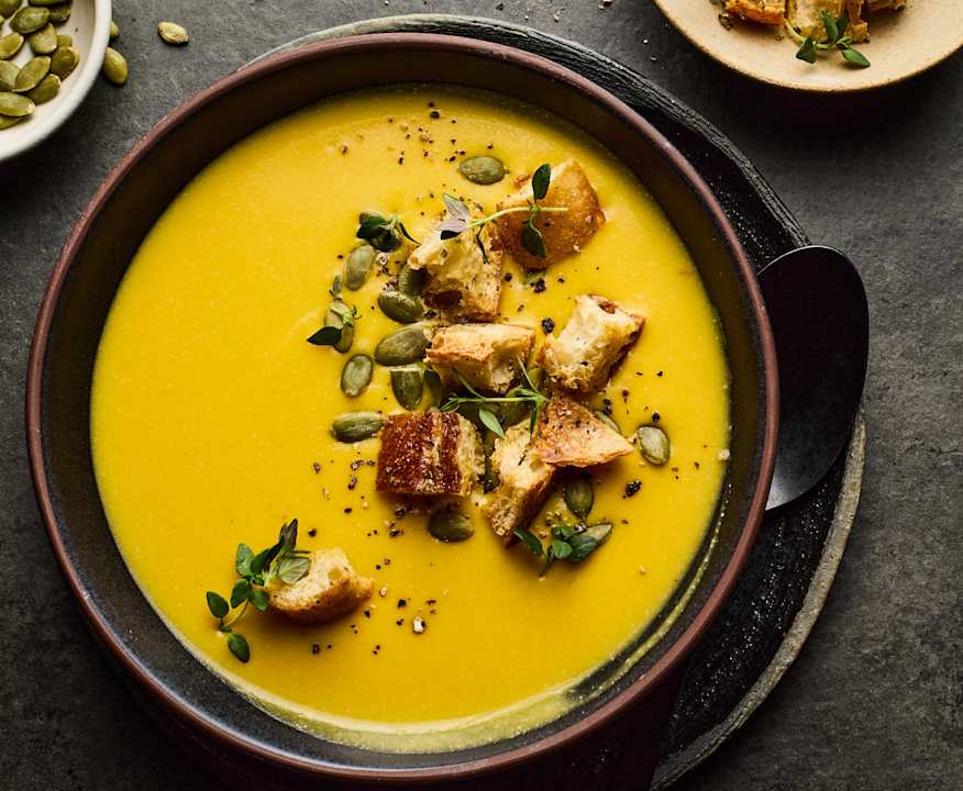 Butternut squash and ginger soup made in a Thermomix